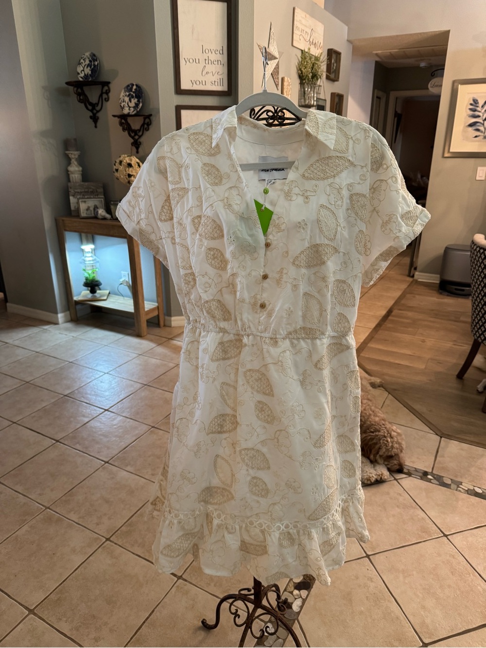 NWT SZ 14 Sam Edelman Womens Eyelet Tiered Ruffled Mini Dress